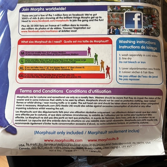 Morphsuits Costume Ninja-Size Medium (below height 5’4”) - Picture 6 of 6